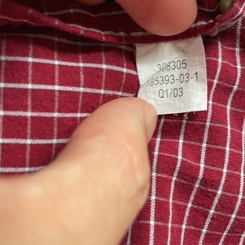 Old Navy XL red plaid button down - Picture 6 of 9